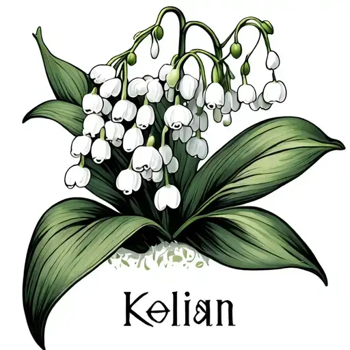 Lily Of The Valley With Name Kellian As The Stem