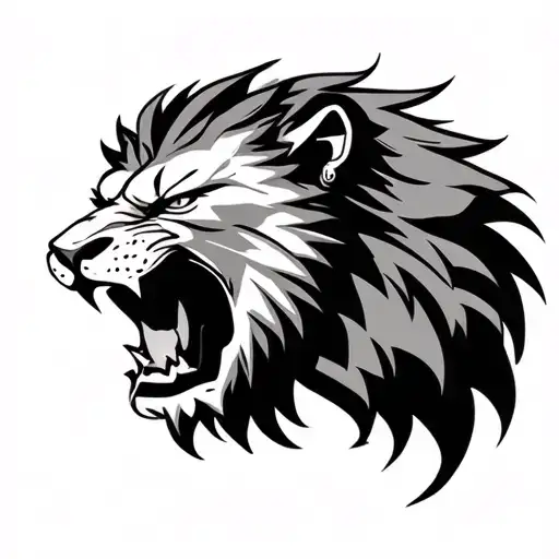 Angry Lion Using Piercing Ear