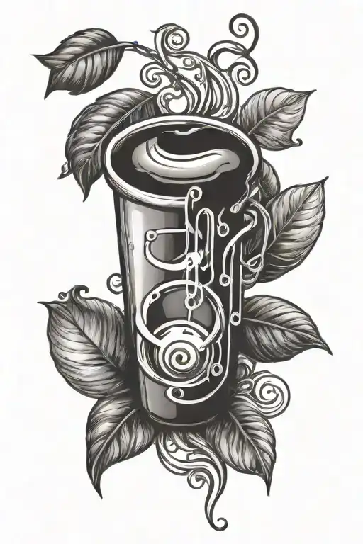 Coffee Bean With Musical Elements