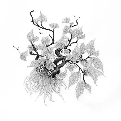 A Chef Knife Wrapped In A Vibrant Honeysuckle Vine