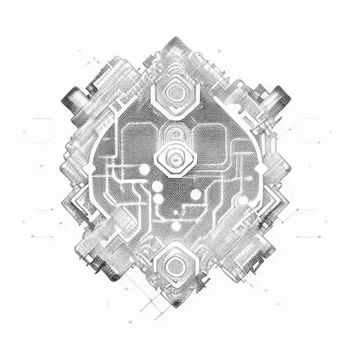 An Intricate Circuit Board Design With Gaming Characters Hidden Within