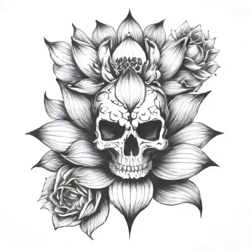 Lotus And Skull
