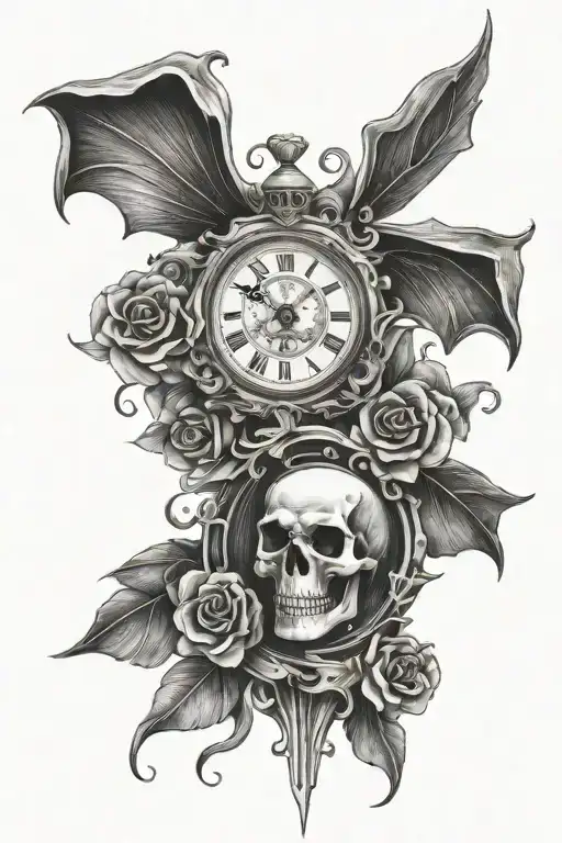 Time Death Skull Clock