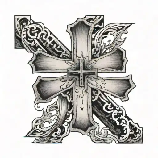 A Minimalist Cross Tattoo With The Coordinates Of A Significant Place In Your Life Engraved On It