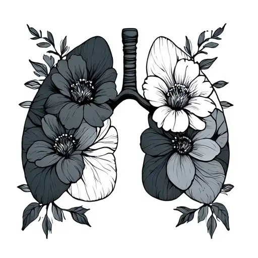Fine Line Lungs With Half Cosmo Flowers