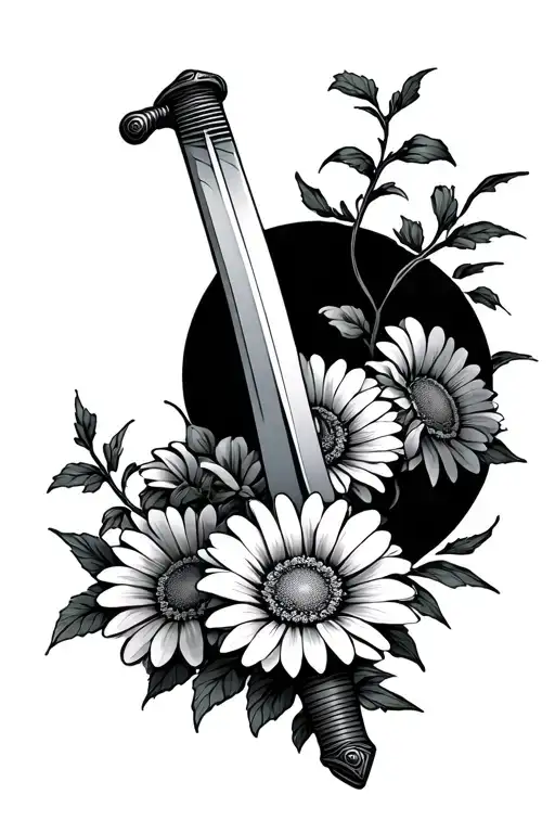 Japanese Sword With Daisy's