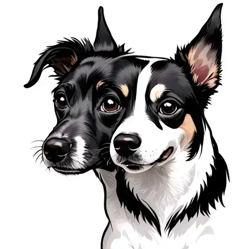 Cartoon Dog And Female Dog