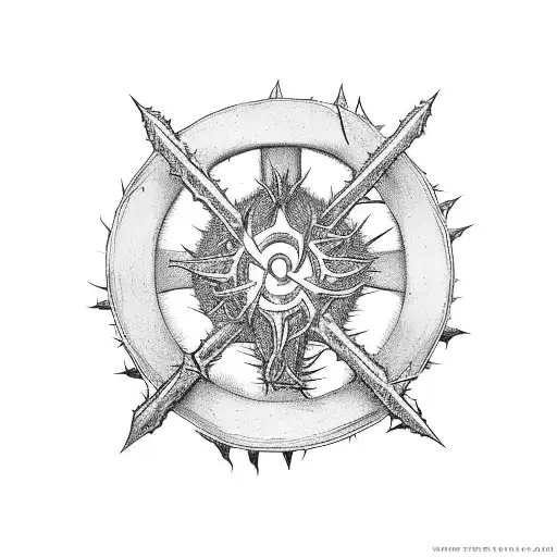 Circle Of Thorns With A Cross In The Middle