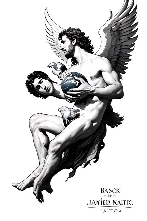 Man Holding The World In Heaven