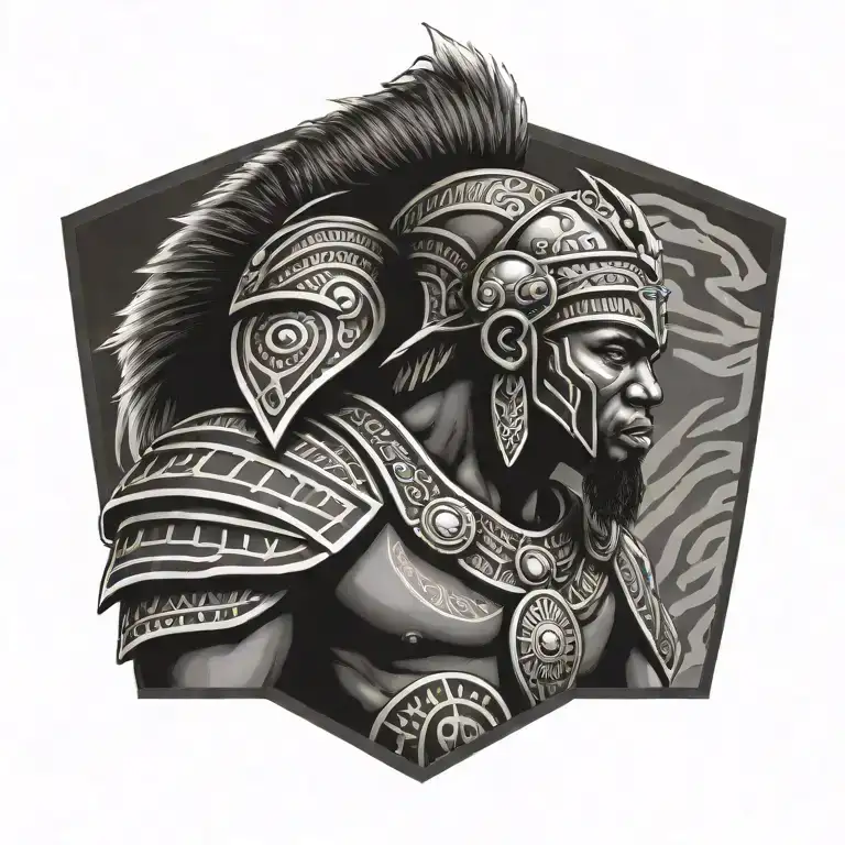 African Warrior Shield Adorned