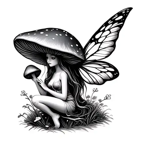Fairy Sitting Mushroom