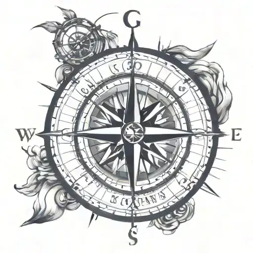 Compass With Text Good Girl