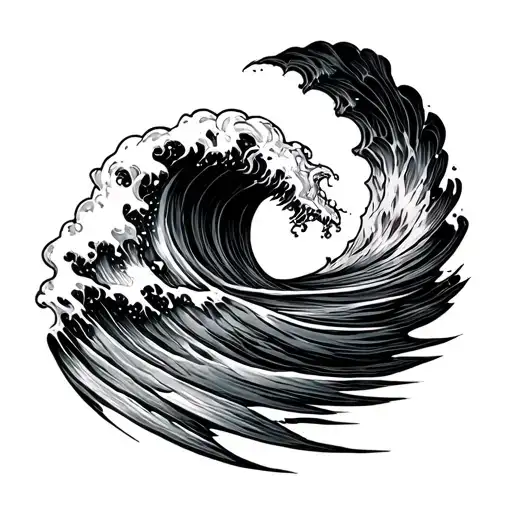 The Way Of Water Has No Beginning And No End With A Wave Through It