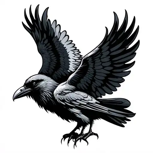 Crow Wings Spread Wide