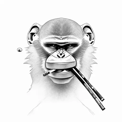 Monkey Riding A Gn 125 With A Smoke In His Mouth