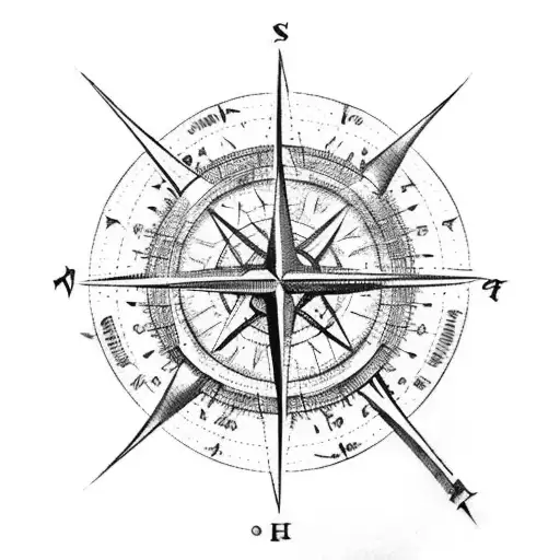 An Ancient Map With Compass Rose And Sailing Ship
