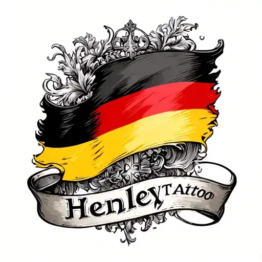 Irish And German Flag In The Name Hensley