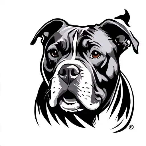 Tribal Pitbull Negative Space