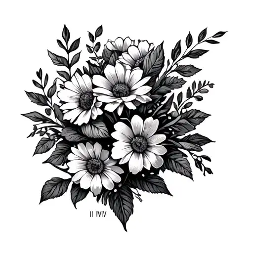 The Date Iii-viii-mmxxv With A Bouquet Of Flowers Around It