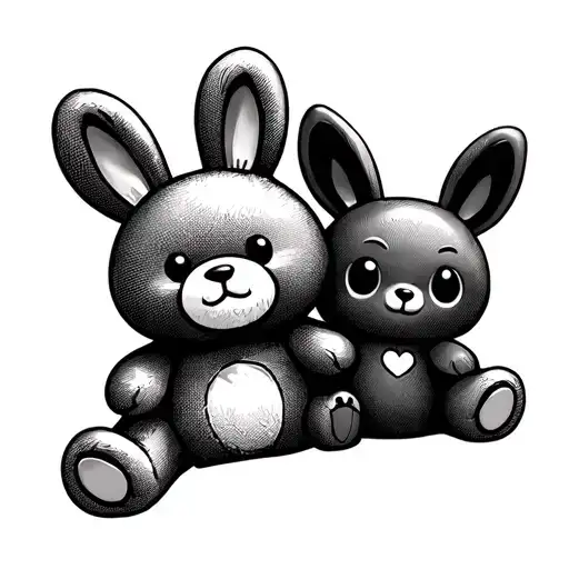 Teddy Bear Emoji With Infinity Sign With Bunny Emoji