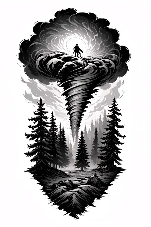 Tornado Engulfing Forest