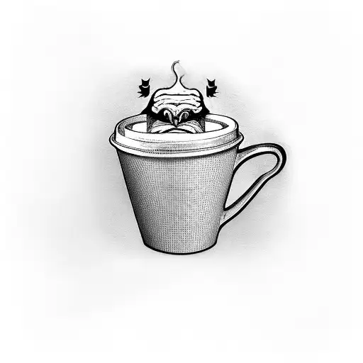 Evil Chicken In Coffee Cup