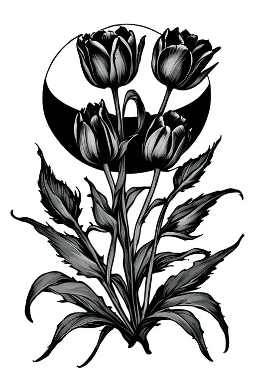 Tulips To The Moon In The Back