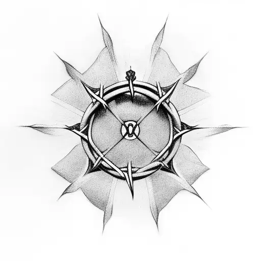 Crown Of Thorns In A Circle With A Cross In The Middle