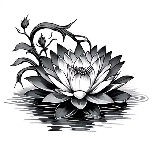 Water Lily Intertwined Vines