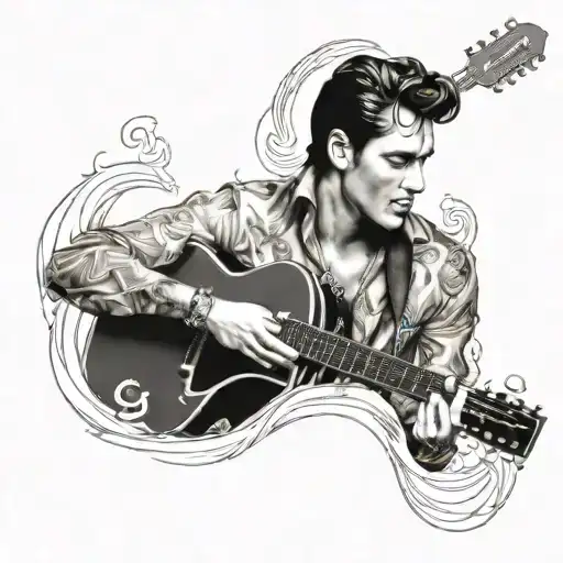 Elvis Playing An Anchor Shaped Guitar