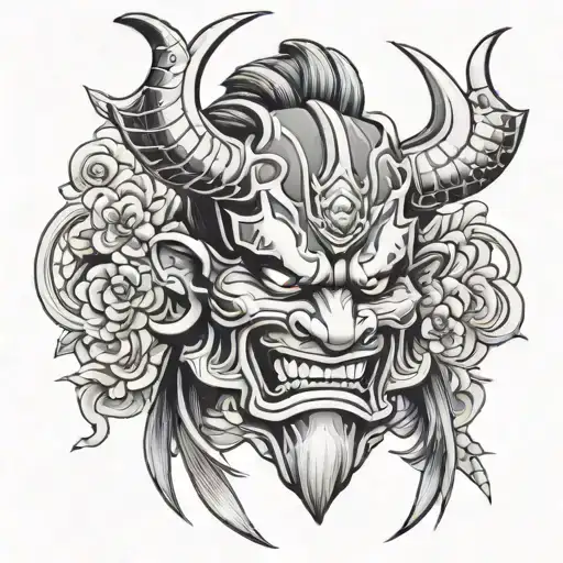 Samurai Sakura Oni Mask Temple