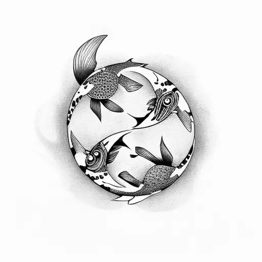Koi Fish And Ying Yang