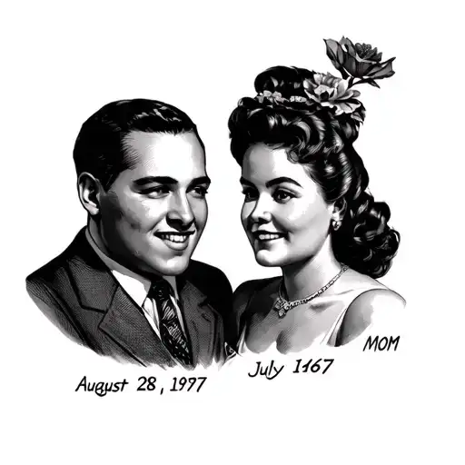 Dad August 28 1967 Mom July 16 1977 Forearm