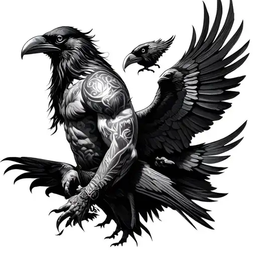 Odin With His Ravens Full Back