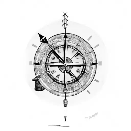 Clock With Arrow And Gear