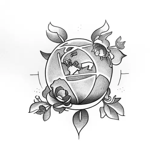 Book With Flowers And A Globe