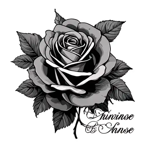 Roses With Chiniese Lettering
