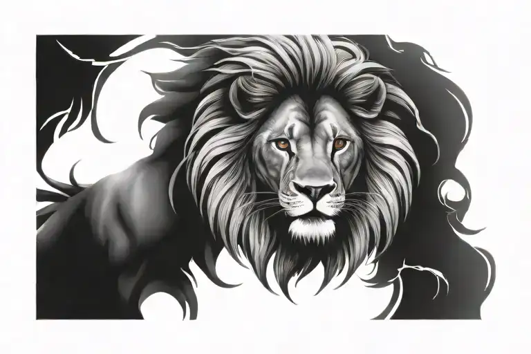 Lion Tattoo For Chest And Top Of Shoulder