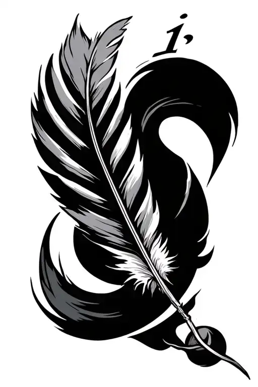 Quill And Ink With Roman Numerals Below It