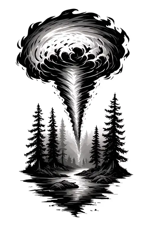 Tornado Engulfing Forest