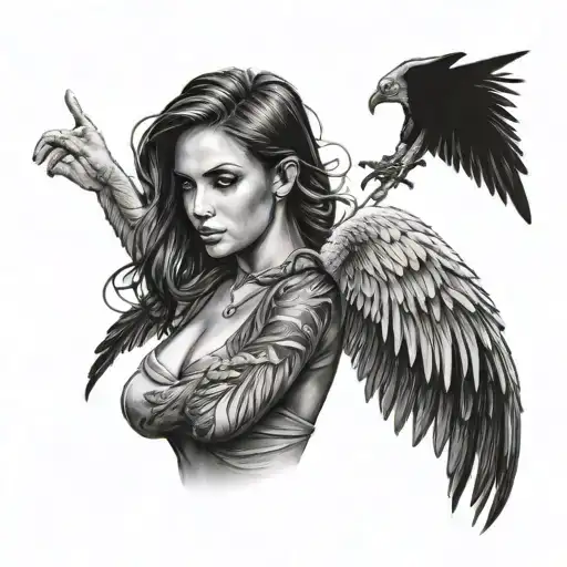 A Portrait Of A Loved One With Wings Symbolizing Freedom And Protection