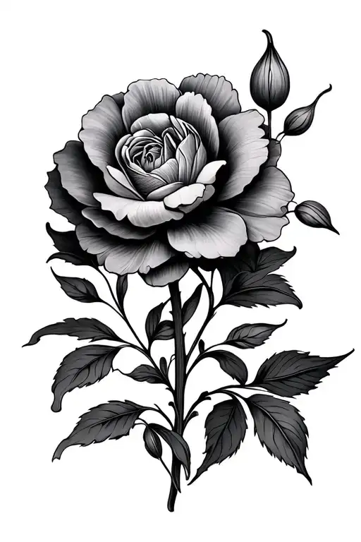 Floral But Masculine Tattoo Design Combining
