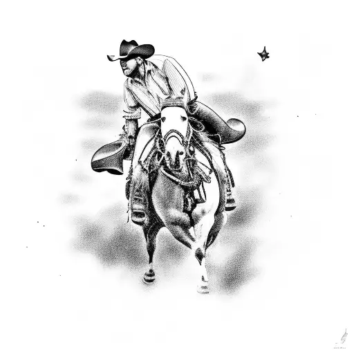 Cowboy Riding Away
