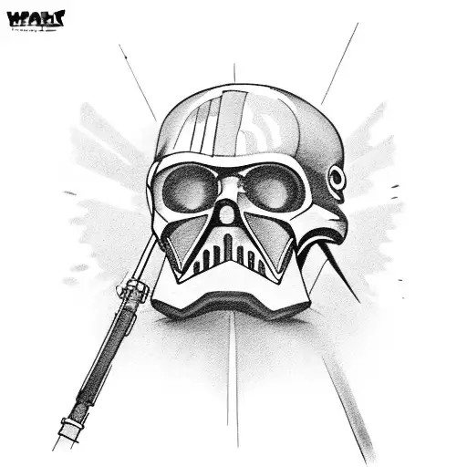 Lightsaber With Skull Mask Next To It