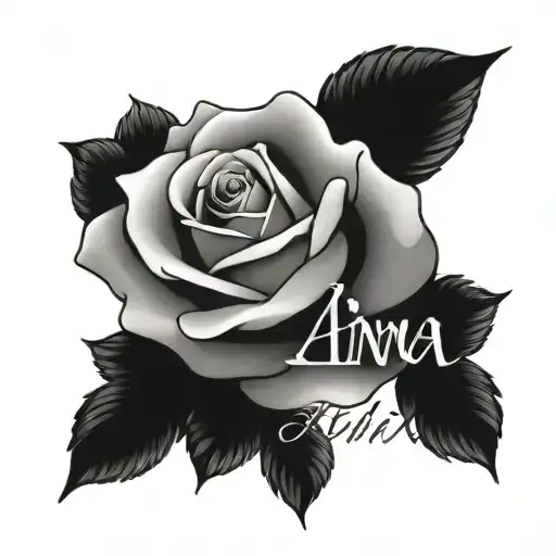 Rose With Ariana Name Written Underneath