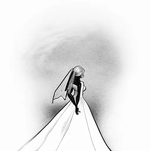 A Bride Walking Alone Towards Her Lost Love