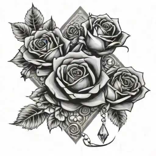 Money With Stunning Diamonds And Roses