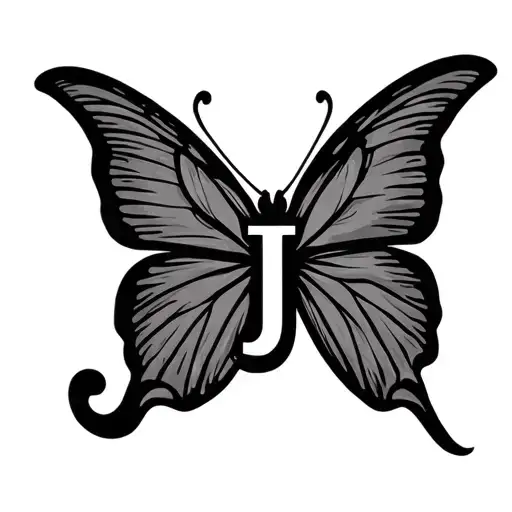 Butterfly With Initial J