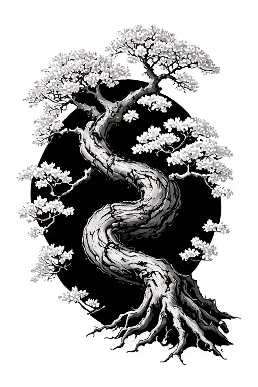 Cherry Blossom Tree Twisted And Gnarled Trunks Limbs