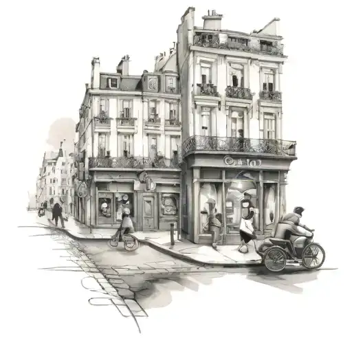 A Parisian Street Scene With Hidden Disney Characters
